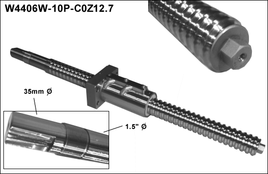 NSK 44mm ground screw, 12.7mm (1/2") lead