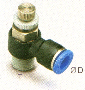 1/2T x 3/8NPT Flow Control,  Meter Out