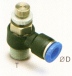 1/4T x 10-32NPT Flow Control,  Meter Out