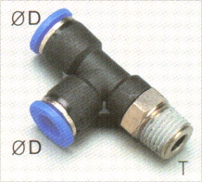 1/2T x 3/8NPT Male Run Tee
