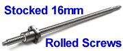 16mm ø rolled ball screws