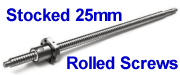 25mm ø rolled ball screws