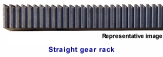 Straight-cut gear rack, 16 pitch, 20º pressure angle, 48" length